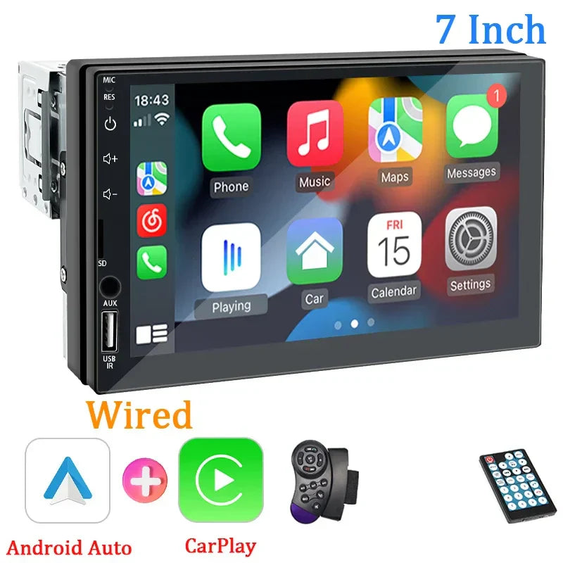 7-Inch Car Stereo Head Unit with CarPlay, Android Auto, Bluetooth-Orizon Depot