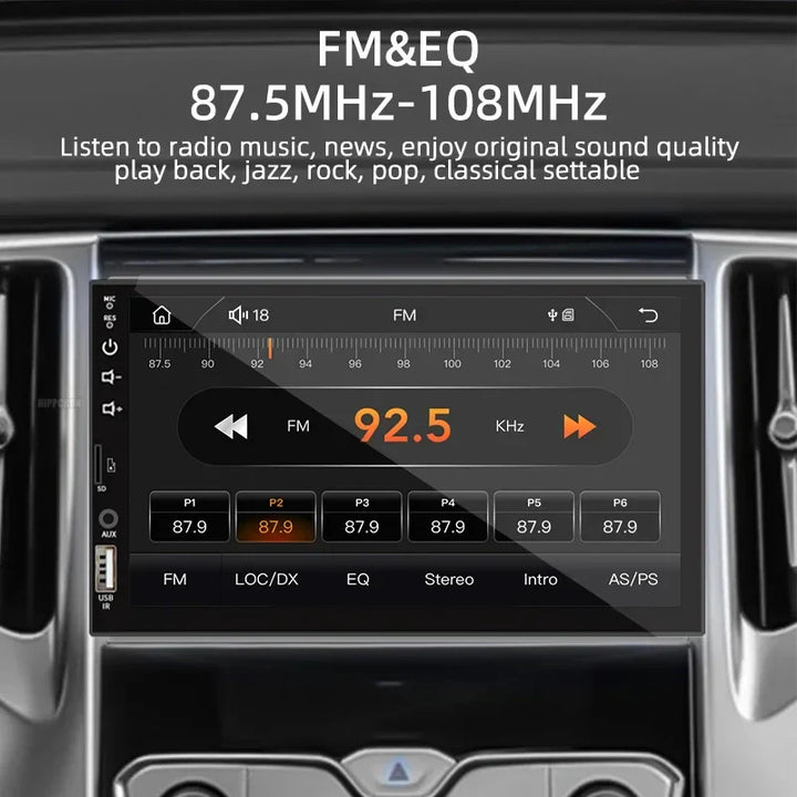 7-Inch Car Stereo Head Unit with CarPlay, Android Auto, Bluetooth-Orizon Depot