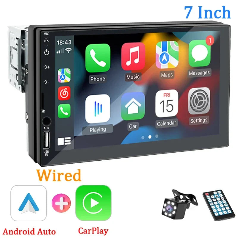 7-Inch Car Stereo Head Unit with CarPlay, Android Auto, Bluetooth-Orizon Depot
