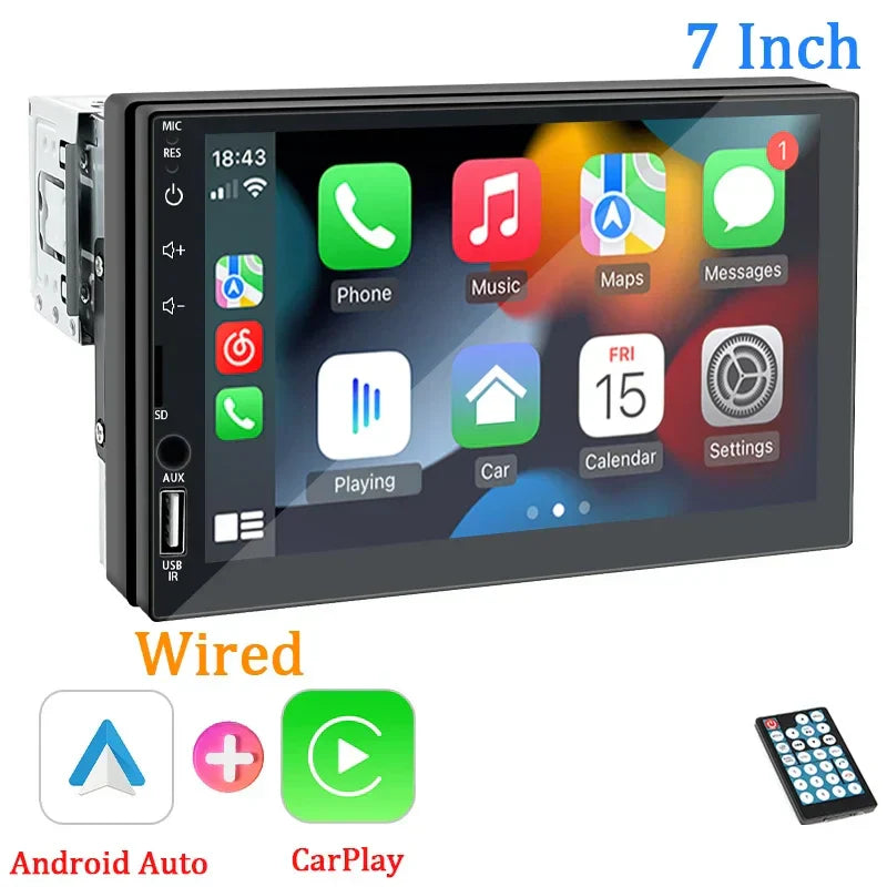 7-Inch Car Stereo Head Unit with CarPlay, Android Auto, Bluetooth-Orizon Depot