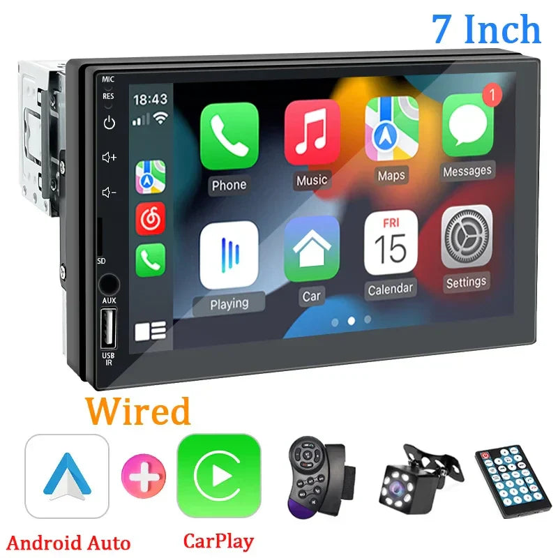 7-Inch Car Stereo Head Unit with CarPlay, Android Auto, Bluetooth-Orizon Depot
