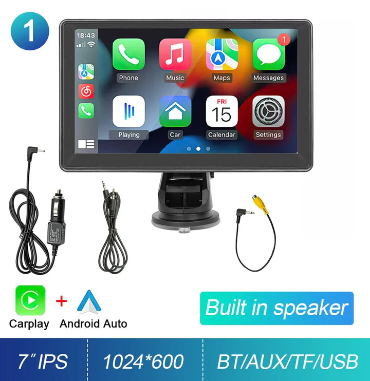 7-Inch Touchscreen Car Stereo with CarPlay, GPS, WiFi, Camera-Orizon Depot