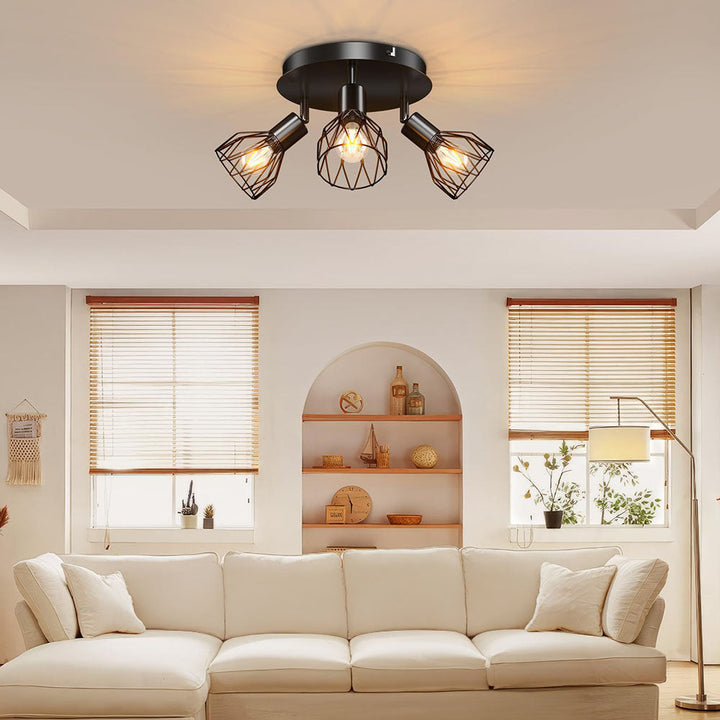 Adjustable Black Spotlight Ceiling Light | Vintage Industrial Design