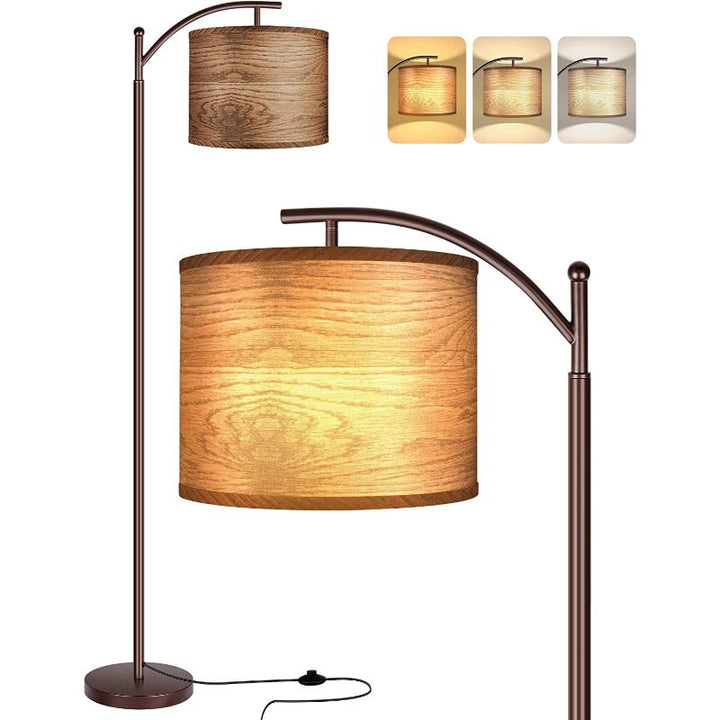Industrial Floor Lamp with 3 Color Temperatures and White Lampshade-Orizon Depot