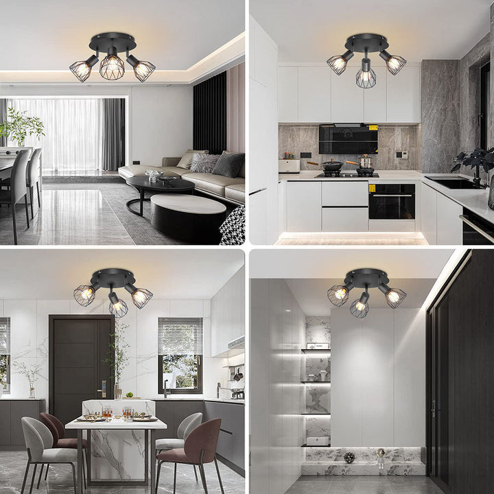 Adjustable Black Spotlight Ceiling Light | Vintage Industrial Design