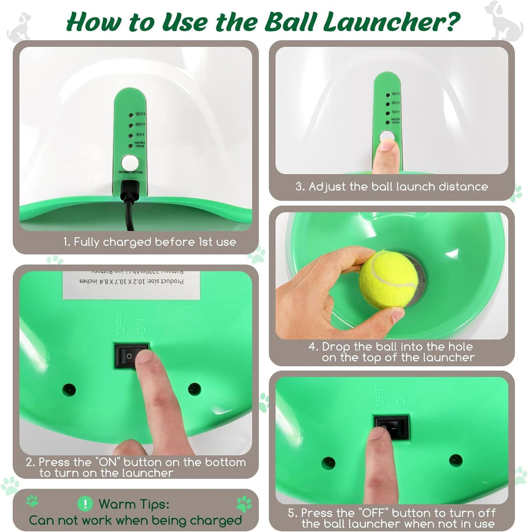Automatic Dog Ball Launcher with Adjustable Distance Settings