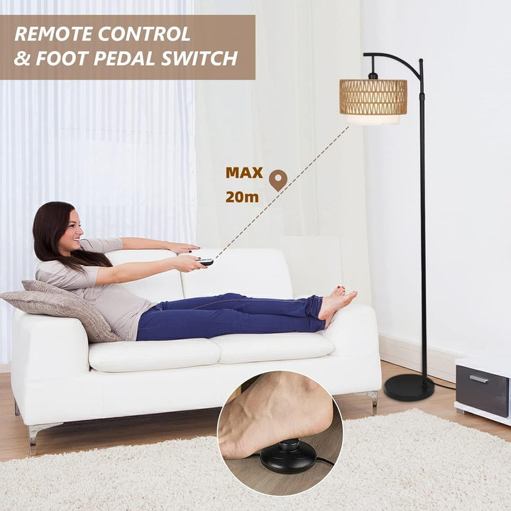 Arc Floor Lamp with Remote Control & Dual Shades - Modern Lighting-Orizon Depot