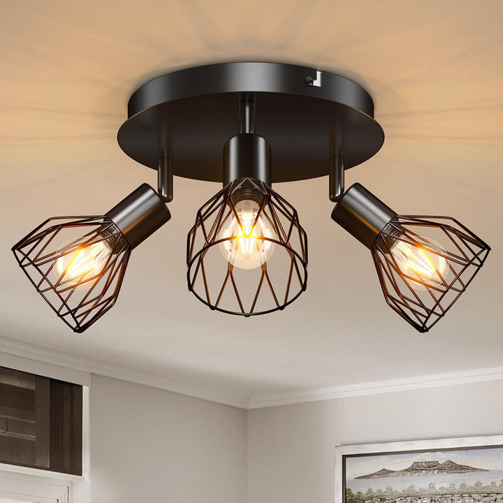 Adjustable Black Spotlight Ceiling Light | Vintage Industrial Design