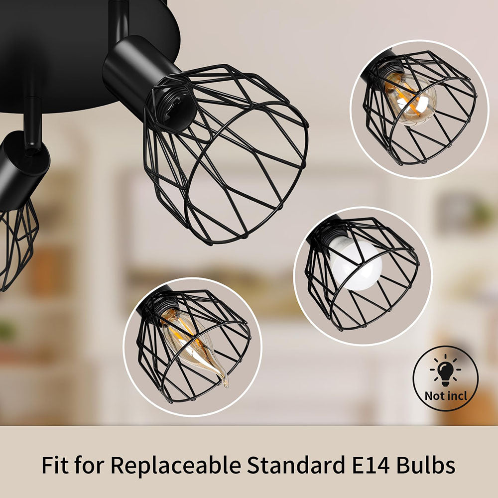 Adjustable Black Spotlight Ceiling Light | Vintage Industrial Design