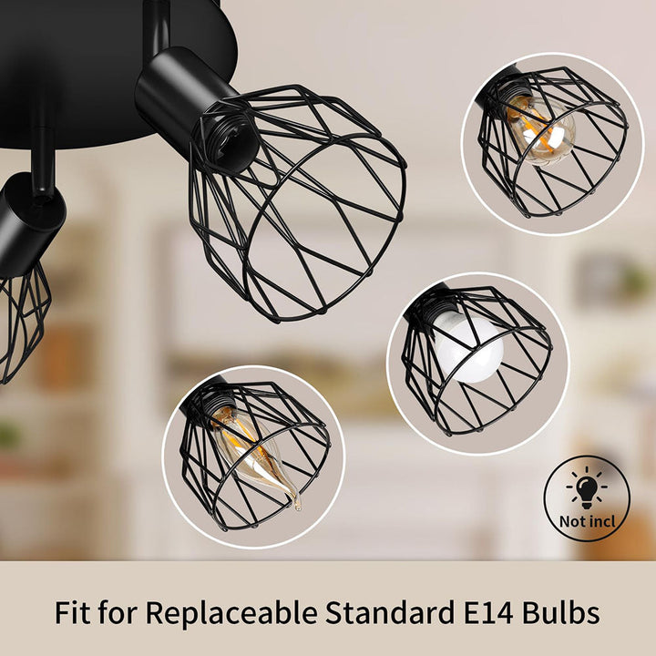 Adjustable Black Spotlight Ceiling Light | Vintage Industrial Design