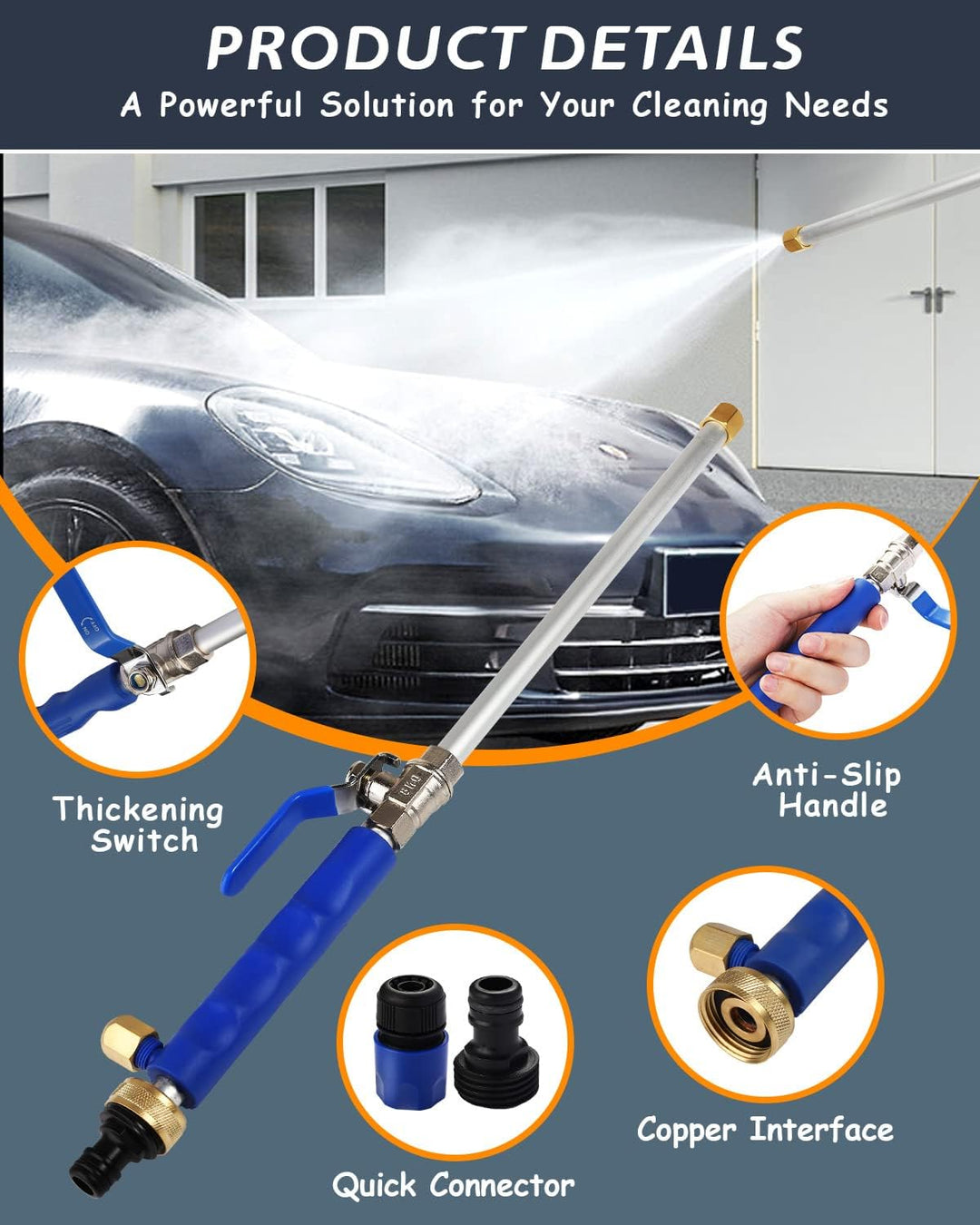 High-Pressure Car Wash Spray Nozzle for Water Hose