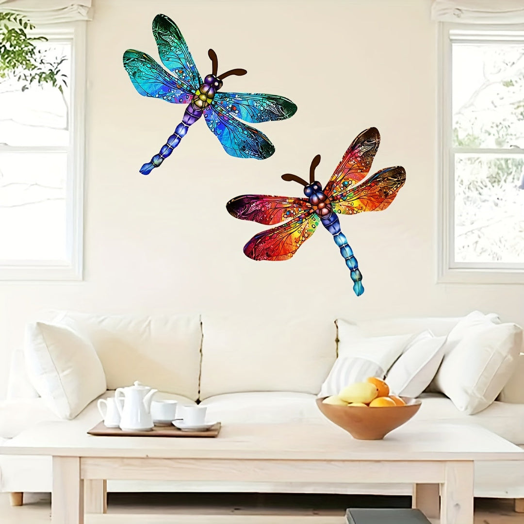 Vibrant Dragonfly Metal Wall Art – Artistic Outdoor Decoration-Orizon Depot