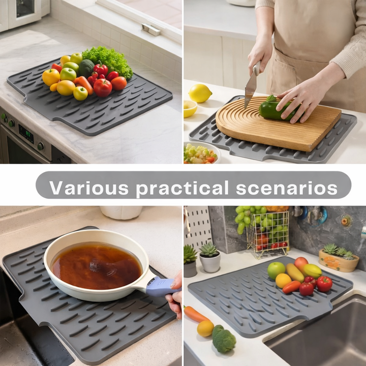 Fast-Drying Kitchen Mat | Sloped Design | Heat Resistant & No Puddles