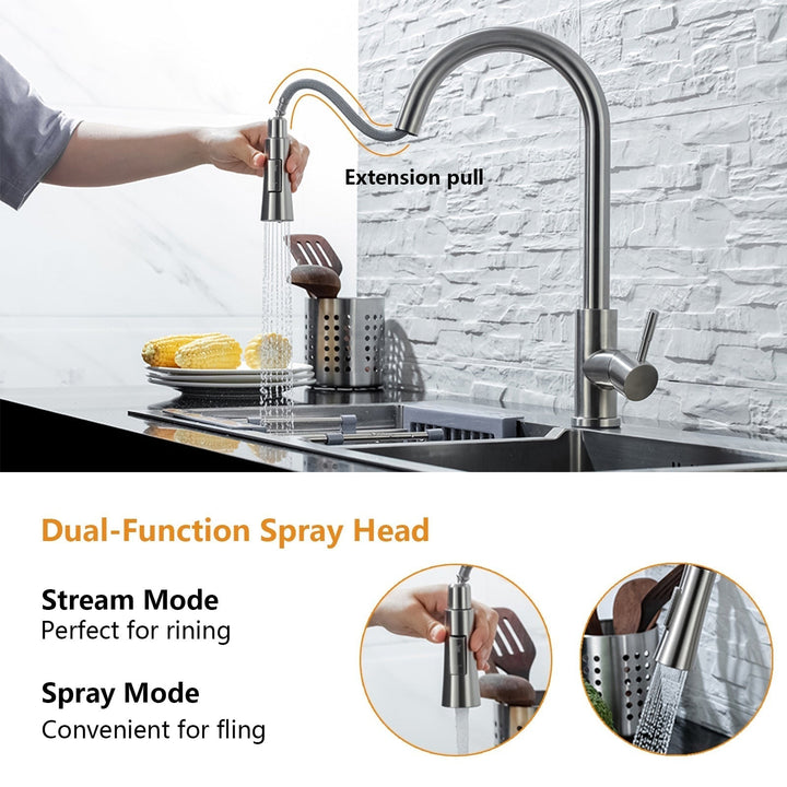 Kitchen Faucet with Pull-Out Sprayer and Touchless Sensor-Orizon Depot