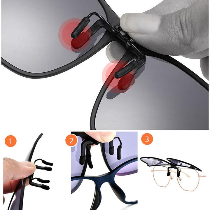 Polarized Clip-On Flip-Up Sunglasses for Enhanced Vision-Orizon Depot