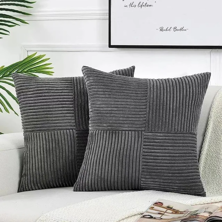 Striped Corduroy Cushion Covers | Elegant Throw Pillow Cases