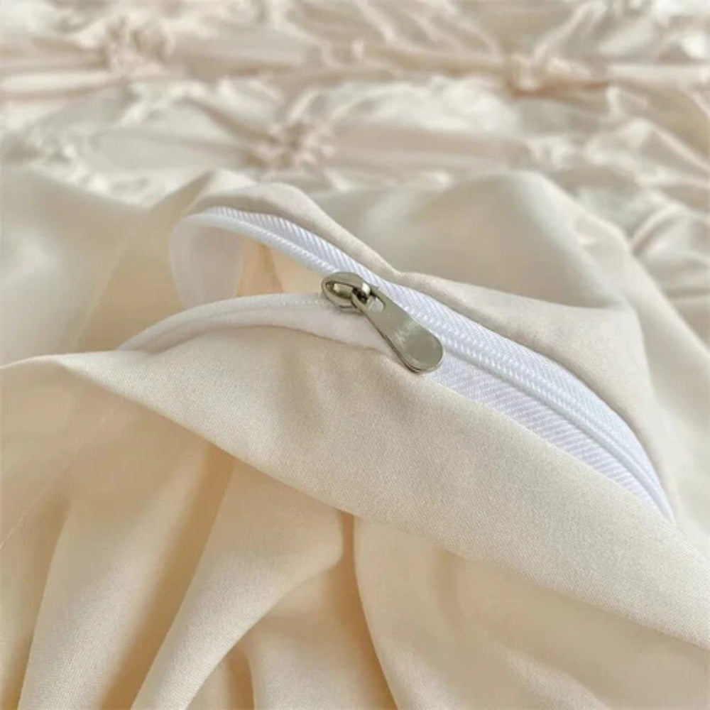 Floral Design Pinch Pleat Duvet Cover Set for Elegant Bedding-Orizon Depot