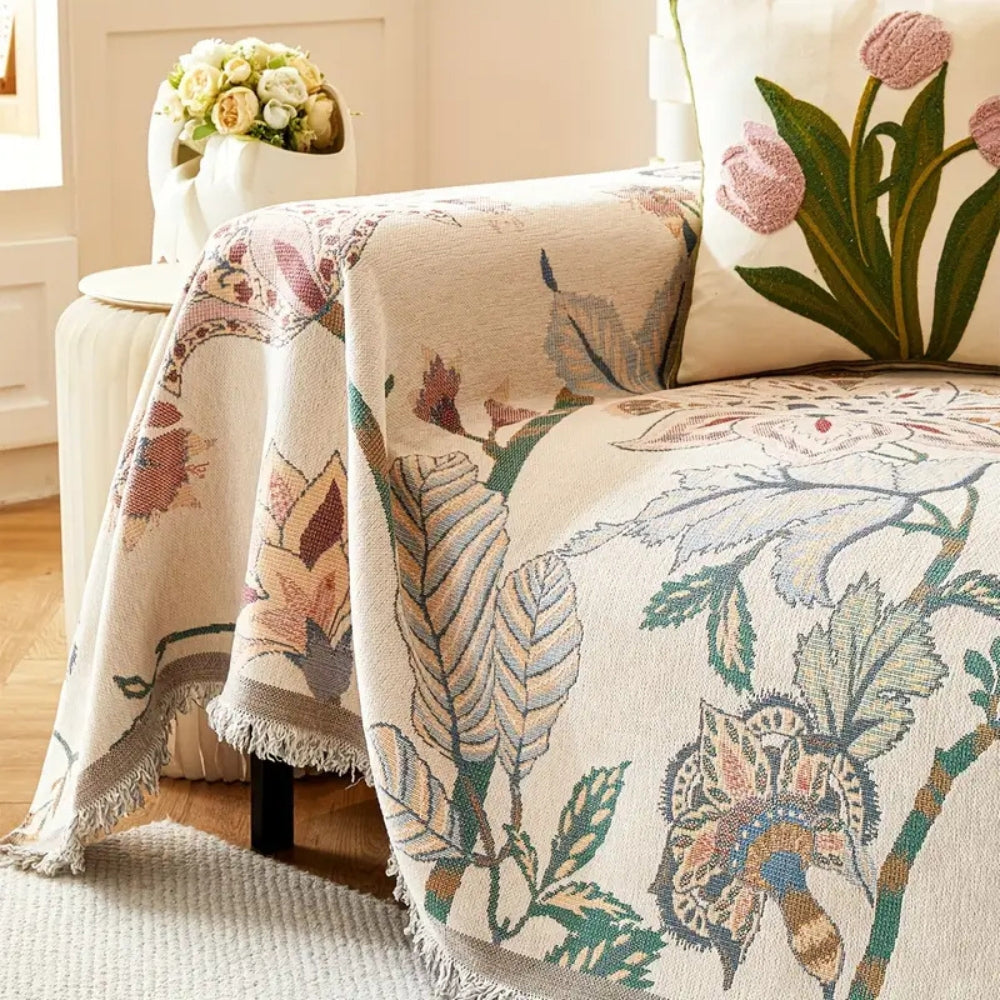 Floral Reversible Sofa Cover for Stylish Home Decor-Orizon Depot