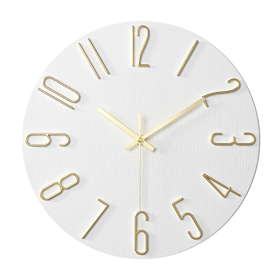 Modern Minimalist Wall Clock with Elegant Gold Design