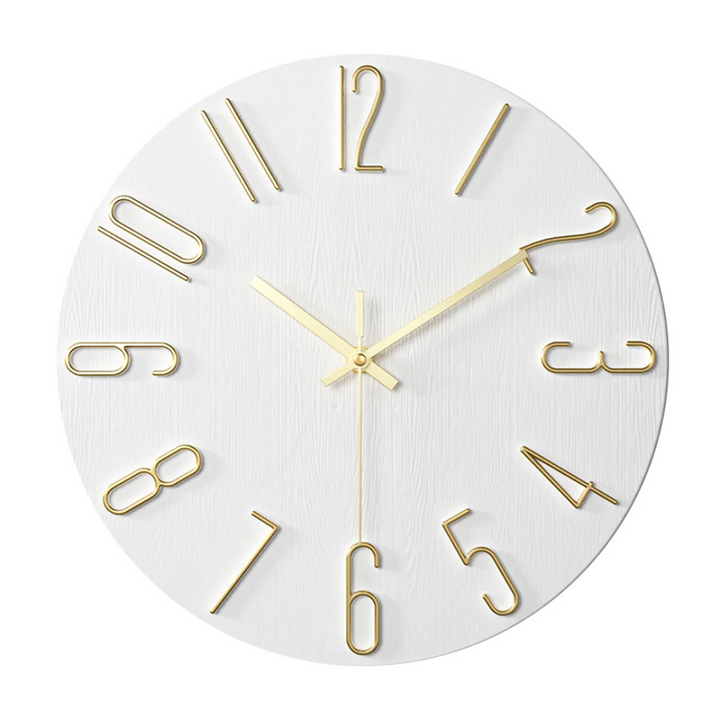 Modern Minimalist Wall Clock with Elegant Gold Design