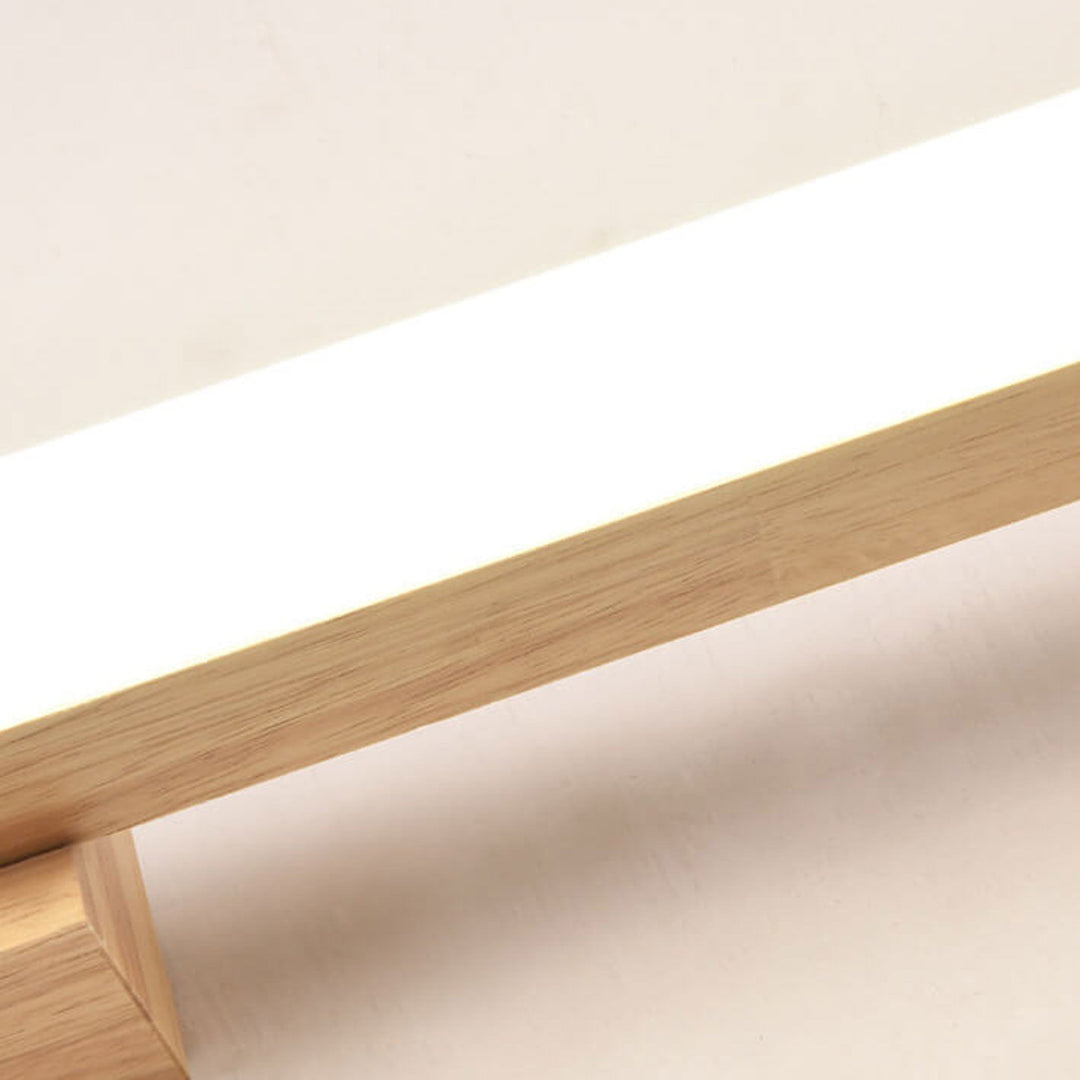Nordic Minimalist Wooden Linear LED Vanity Wall Sconce Lamp-Orizon Depot