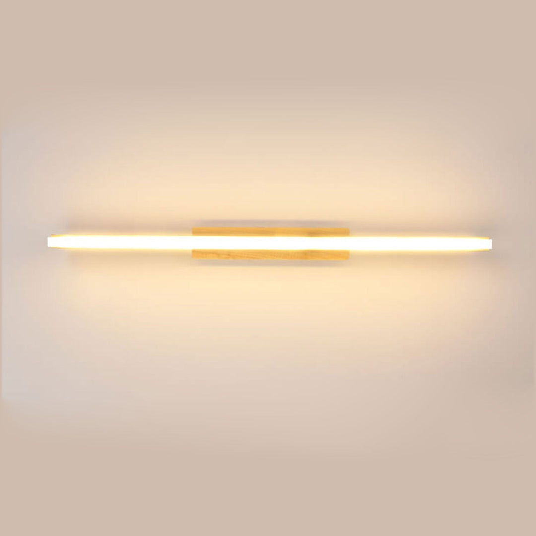 Nordic Minimalist Log Wood Strip LED Vanity Wall Sconce Lamp-Orizon Depot
