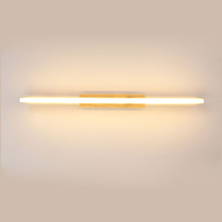 Nordic Minimalist Log Wood Strip LED Vanity Wall Sconce Lamp-Orizon Depot