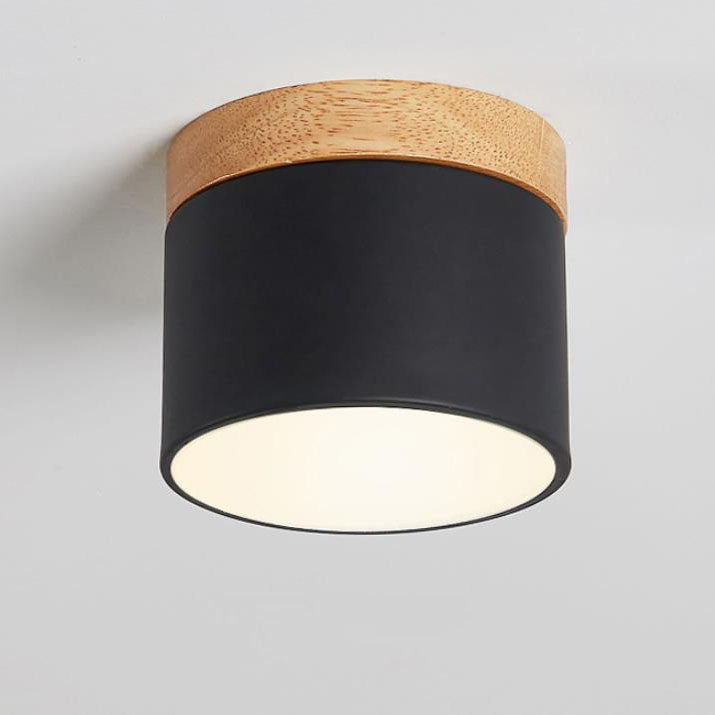 Scandinavian Minimalist Solid Color Log LED Flush Mount Ceiling Lamp-Orizon Depot