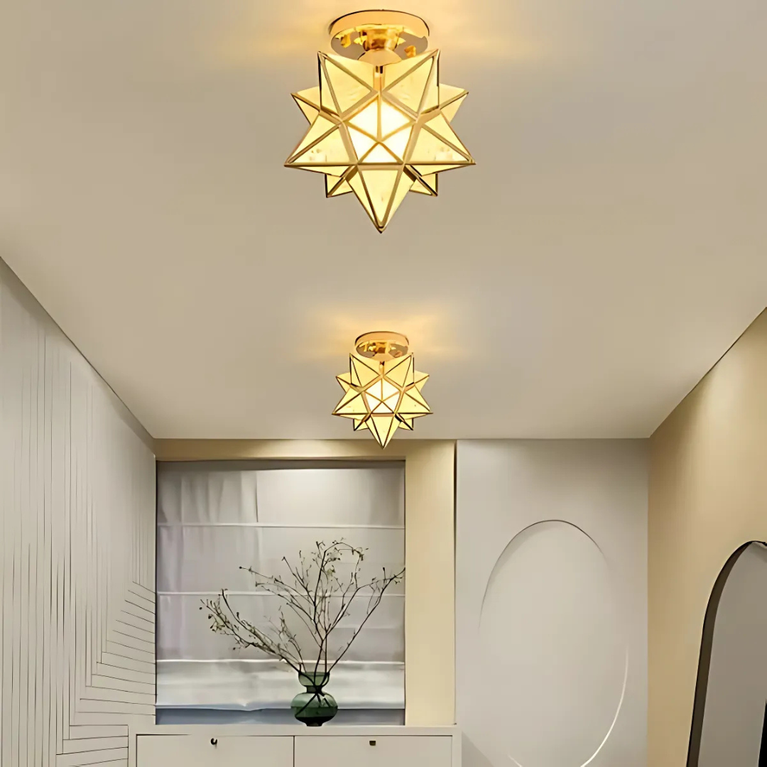 Elegant Geometric LED Ceiling Lamp | Stylish Star Light Fixture