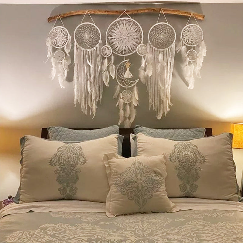 Dream Catcher Moon and Stars Hanging Decor Set (5 Pieces)-Orizon Depot