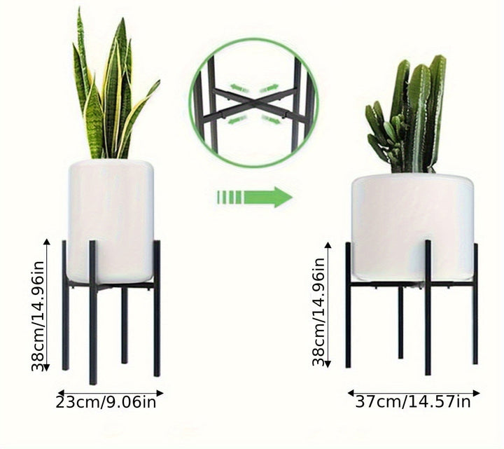 Adjustable Metal Plant Stand | Modern Indoor and Outdoor Planter Holder