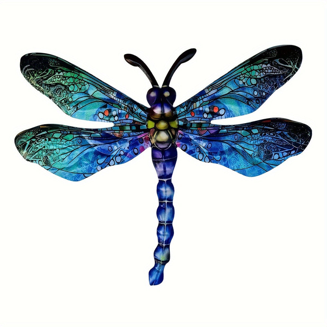 Vibrant Dragonfly Metal Wall Art – Artistic Outdoor Decoration-Orizon Depot