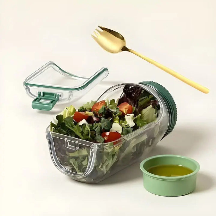 Airtight Glass Salad Dish with Side Entry Twist Lid