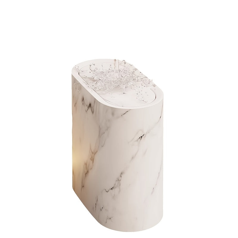 Stylish Marble Pattern Trash Can | Modern Bathroom & Kitchen Bin with Lid-Orizon Depot