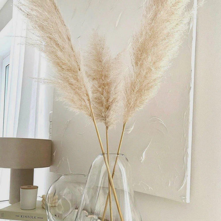 Natural Dried Pampas Grass Bouquet - 80 cm Fluffy Feathers for Boho Decor-Orizon Depot