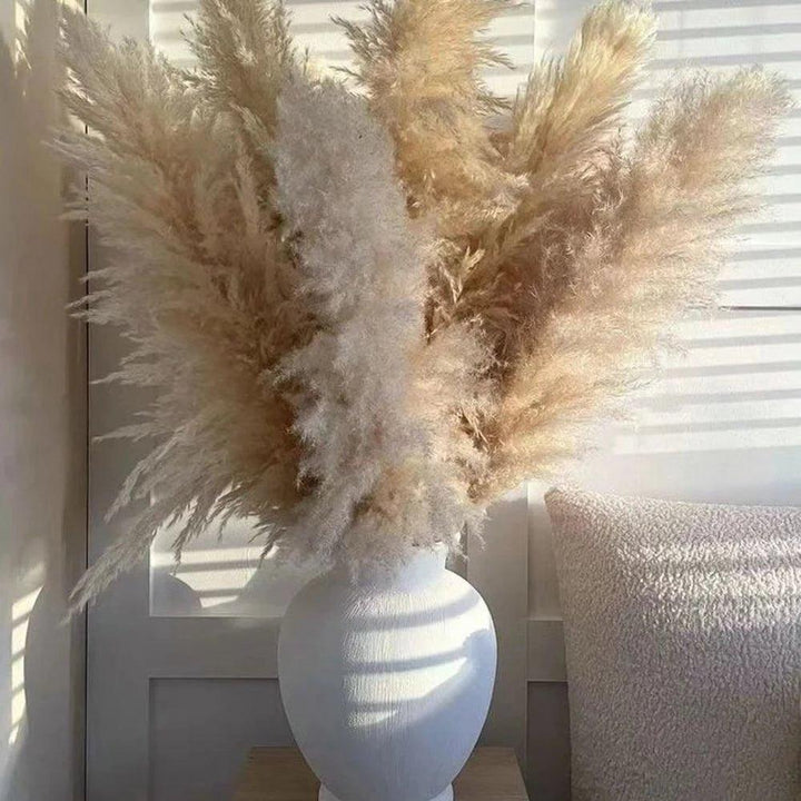 Natural Dried Pampas Grass Bouquet - 80 cm Fluffy Feathers for Boho Decor-Orizon Depot