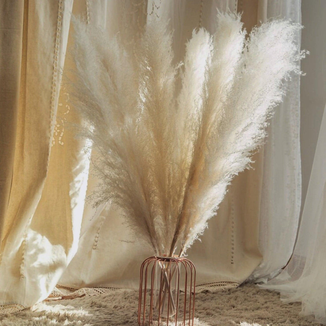 Natural Dried Pampas Grass Bouquet - 80 cm Fluffy Feathers for Boho Decor-Orizon Depot