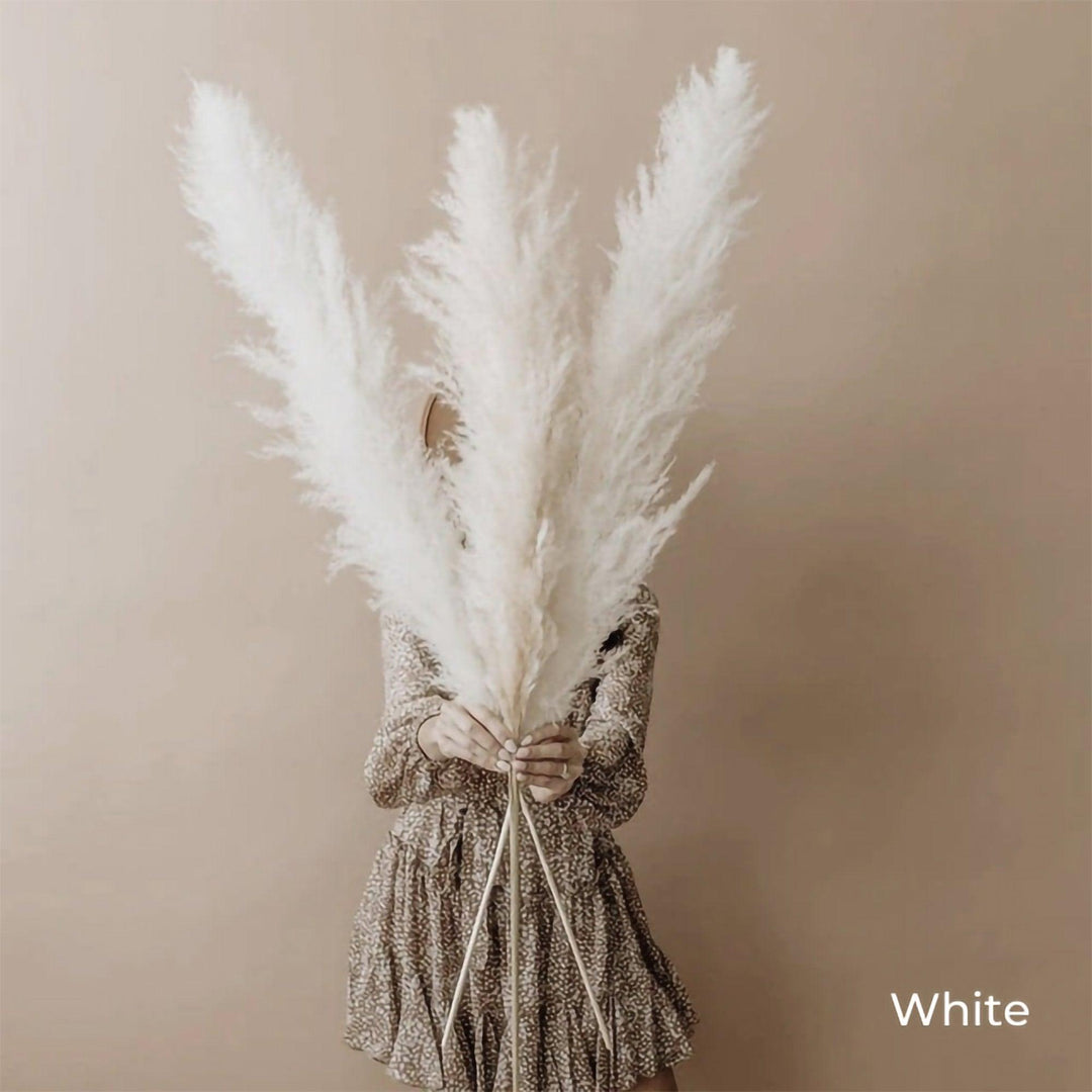 Natural Dried Pampas Grass Bouquet - 80 cm Fluffy Feathers for Boho Decor-Orizon Depot