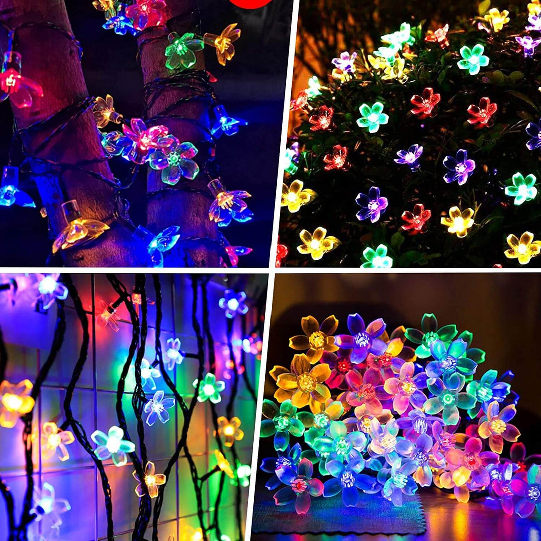 LED Solar Sakura String Lights Waterproof Outdoor Fairy Flower Lamp-Orizon Depot