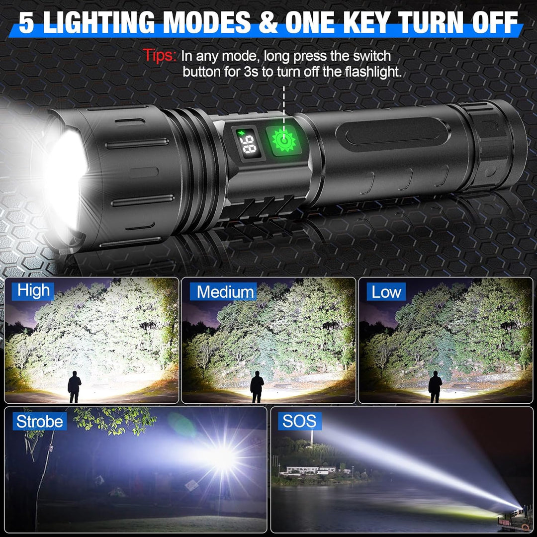 High-Intensity LED Flashlight for Outdoor and Emergency Use