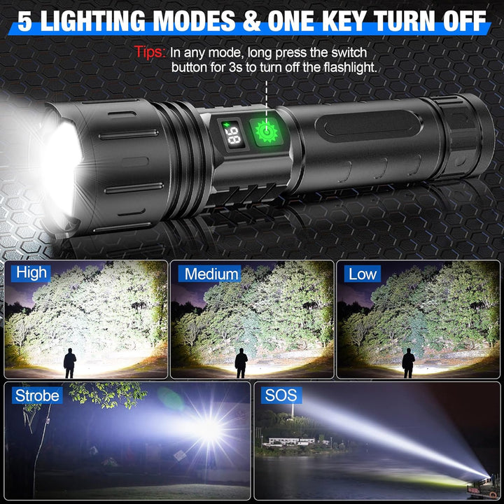 High-Intensity LED Flashlight for Outdoor and Emergency Use