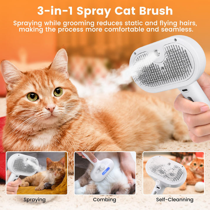 Pet Steam Brush for Cats and Dogs