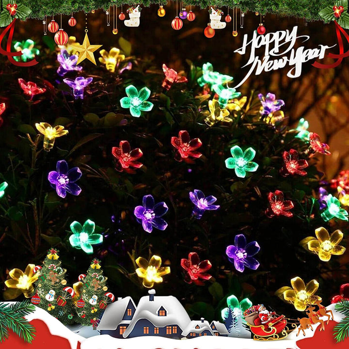 LED Solar Sakura String Lights Waterproof Outdoor Fairy Flower Lamp-Orizon Depot