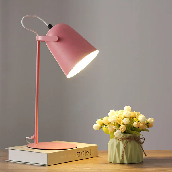 Nordic Macaron Color Creative Iron Bucket Design Table Lamp-Orizon Depot