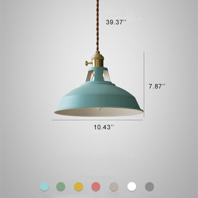 Industrial 1-Light Colorful Barn Shade Pendant Lamp-Orizon Depot