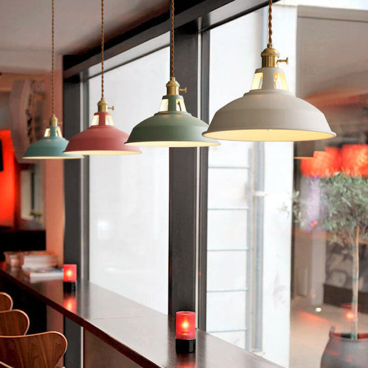 Industrial 1-Light Colorful Barn Shade Pendant Lamp-Orizon Depot