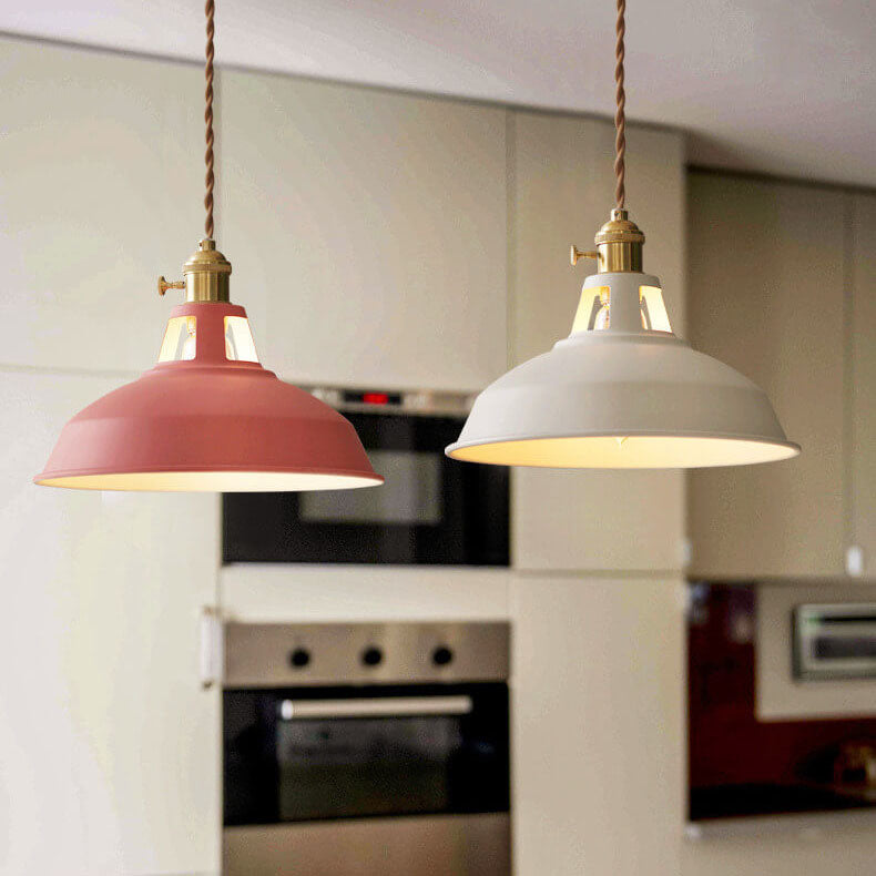 Industrial 1-Light Colorful Barn Shade Pendant Lamp-Orizon Depot