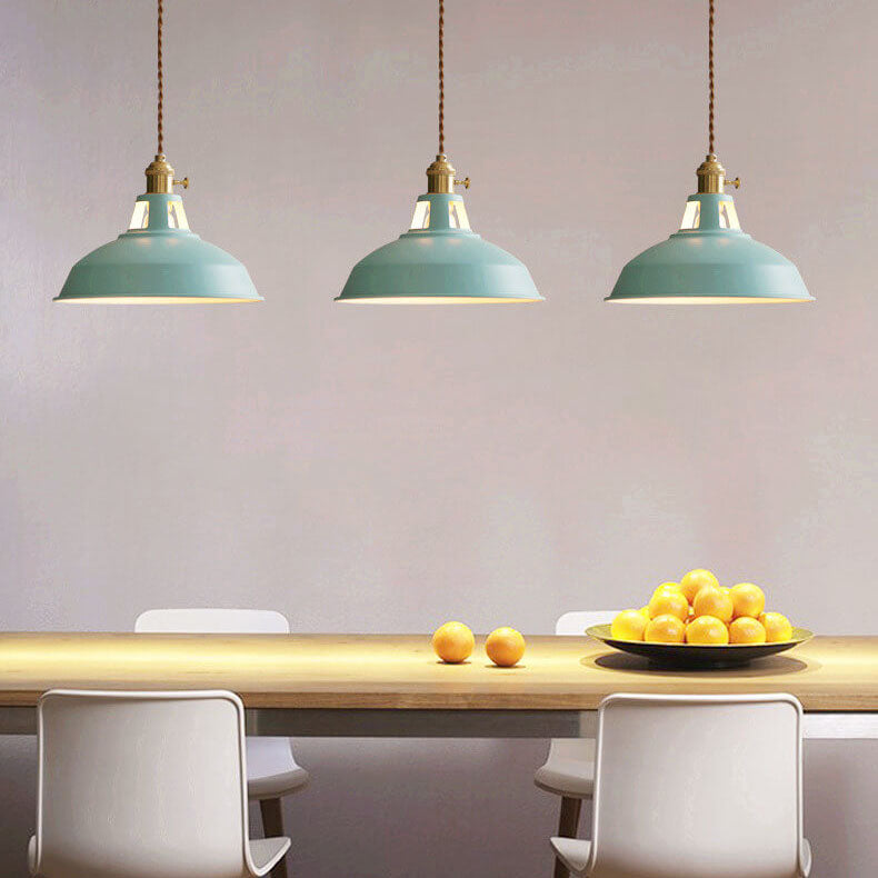 Industrial 1-Light Colorful Barn Shade Pendant Lamp-Orizon Depot