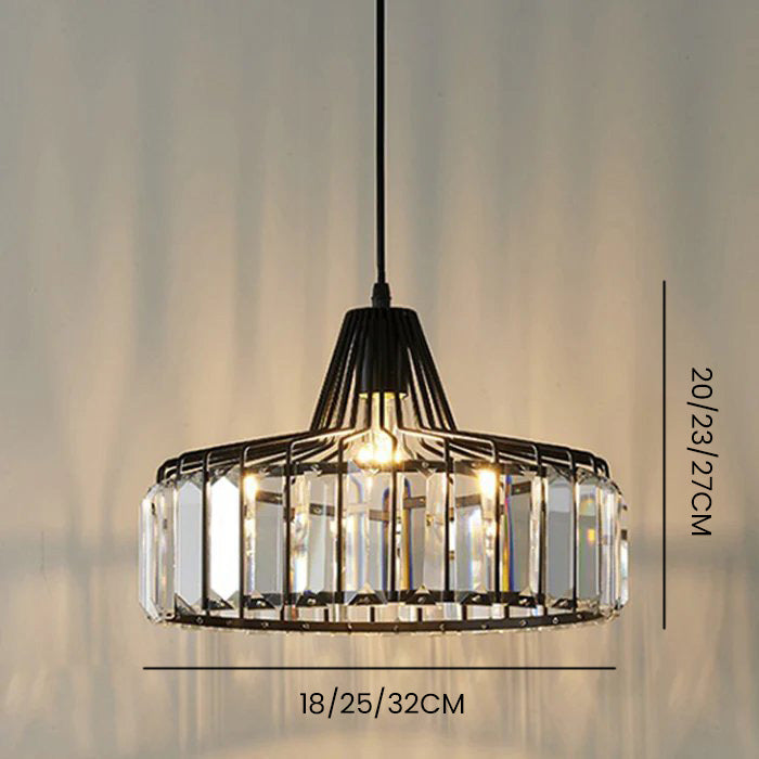 Sleek Black Crystal Pendant Light | Stylish Hanging Fixture