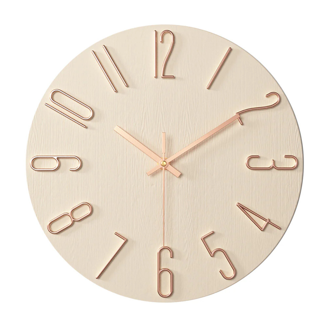 Modern Minimalist Wall Clock with Elegant Gold Design